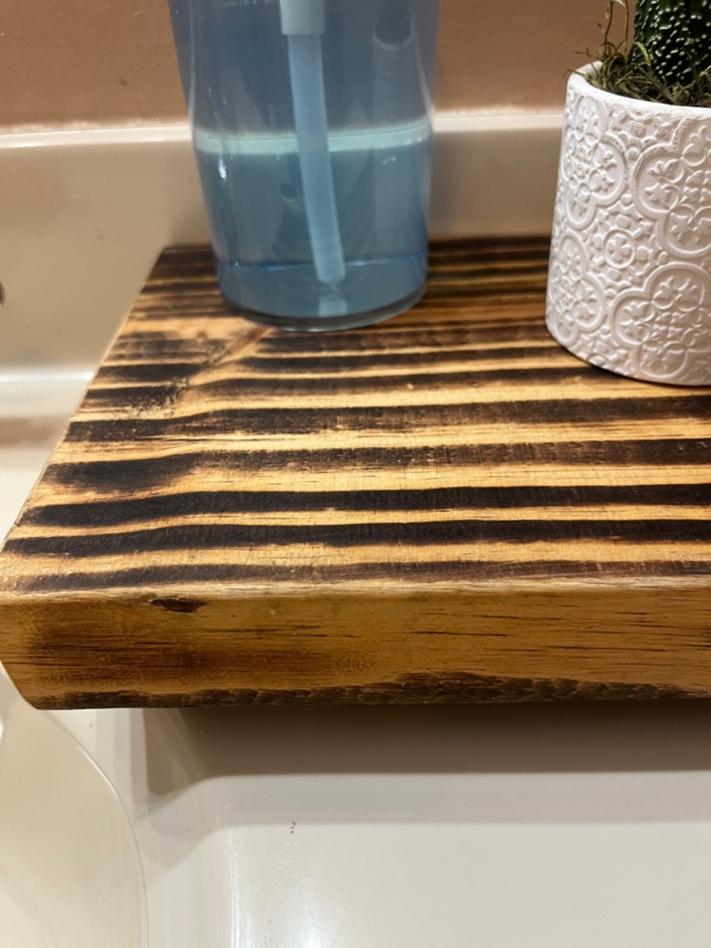 Wood Stand Pedestal Tray Bathroom Decor Soap Holder Vanity Tray Decorative Riser - Picture 2 of 9